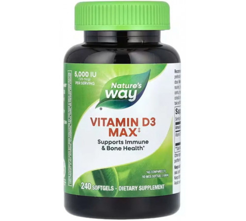 Вітамін Д-3 Nature's Way Vitamin D3 Max макс сила 125 мкг 240 гел капс