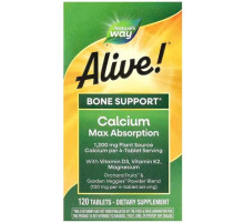 Кальций Д3 К2 + Магний для костей Nature's Way Alive! Calcium 120 вег таблеток