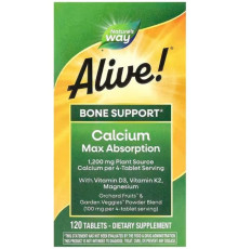 Кальцій Д3 К2 + Магній для кісток Nature's Way Alive! Calcium 120 вег таблеток