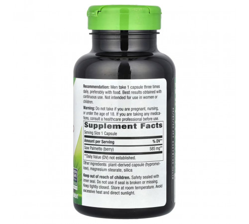 Со Пальметто Nature's Way Saw Palmetto 585 мг 180 вег капсул