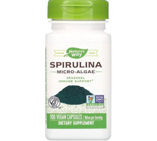 Спирулина Nature's Way Spirulina 760 мг 100 капс
