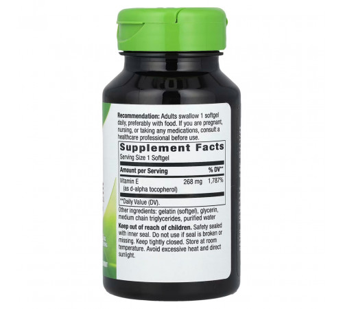 Витамин Е Nature's Way Vitamin E 268 мг 100 гелевых капсул