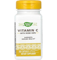 Вітамін С аскорбінова кислота Nature's Way Vitamin C With Rose Hips 100 капс