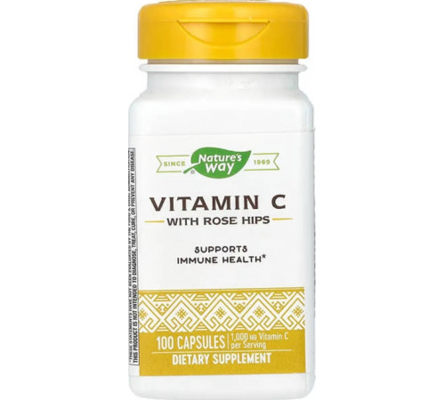 Витамин С аскорбиновая кислота Nature's Way Vitamin C With Rose Hips 100 капс