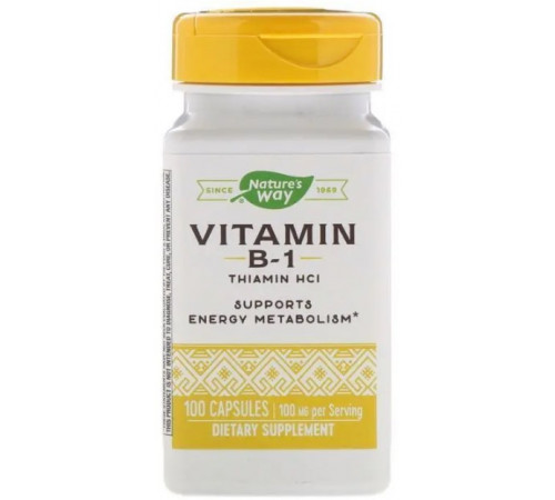Тіамін Вітамін В1 Nature's Way Vitamin B1 100 мг 100 капсул