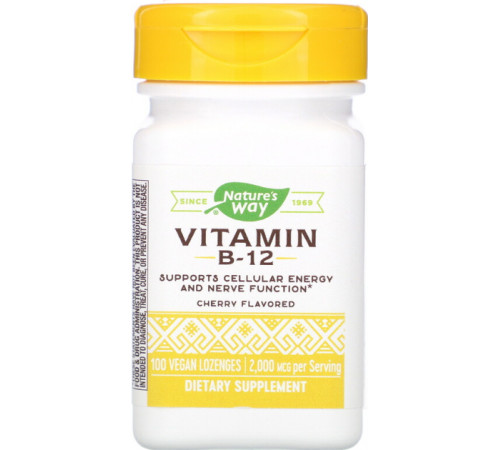 Вітамін В12 Nature's Way Vitamin B12 100 льодяники вишня