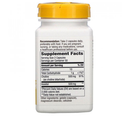 Холін та Інозитол Nature's Way Choline\Inositol 1000 мг 100 капс