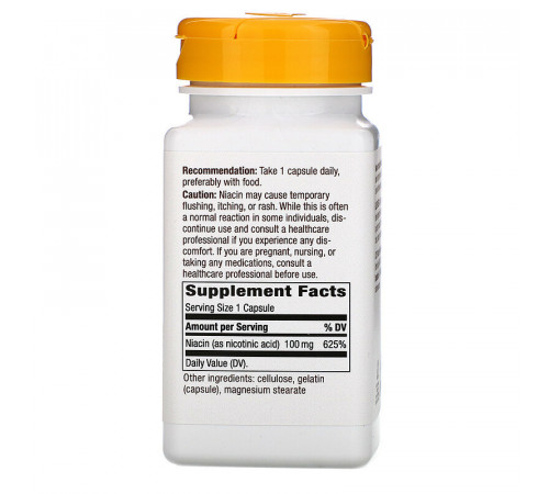 Вітамін В3 Ніацин Nature's Way Niacin 100 мг 100 капсул