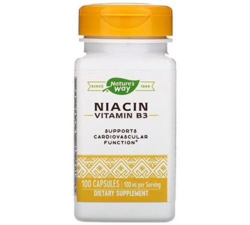 Вітамін В3 Ніацин Nature's Way Niacin 100 мг 100 капсул