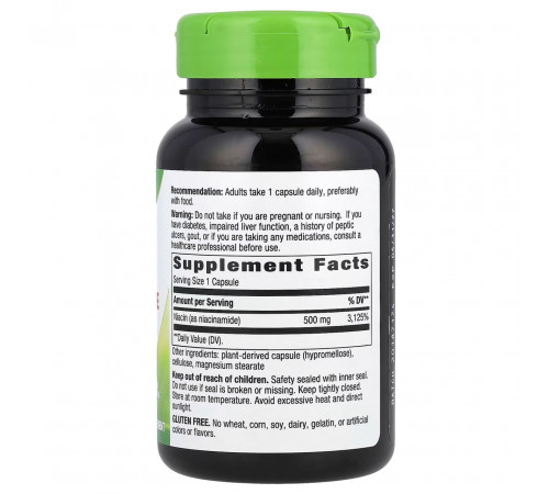 Вітамін В3 Nature's Way Niacinamide 500 мг 100 веганських капсул