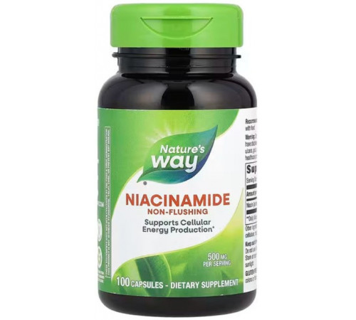 Вітамін В3 Nature's Way Niacinamide 500 мг 100 веганських капсул