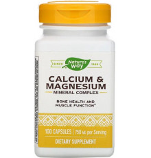 Кальцій та магній Nature's Way Calcium & Magnesium Mineral Complex 750 мг 100 капс