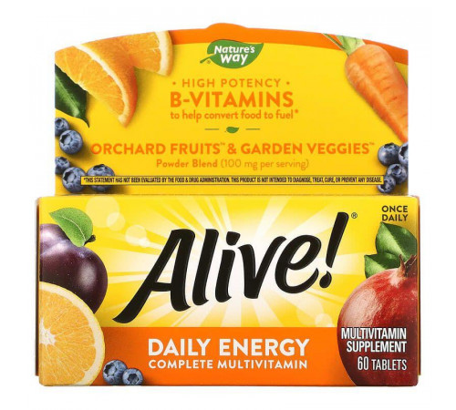 Мультивітаміни Nature's Way Alive!, Daily Energy 60 таб