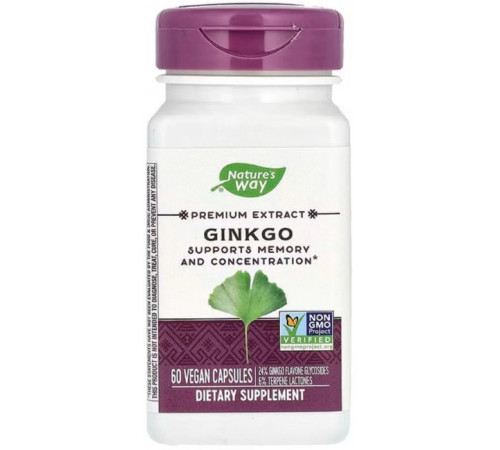 Гінкго білоба Nature's Way Ginkgo 60 веганських капсул