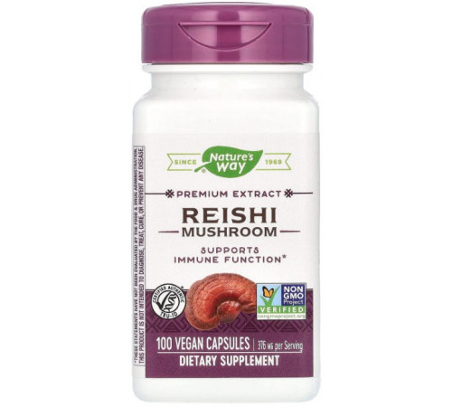 Гриб рейші Nature's Way Reishi 376 мг 100 капсул