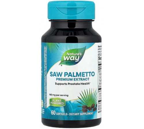 Со Пальметто (сереноя) Naturе's Way Saw Palmetto 160 мг 60 гел капс