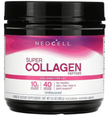 Супер колагенові пептиди для волосся шкіри нігтів Neocell Super Collagen Peptides 400 г без смаку