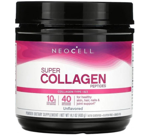 Супер колагенові пептиди для волосся шкіри нігтів Neocell Super Collagen Peptides 400 г без смаку