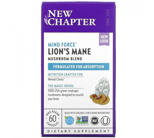 Їжавик гребінчастий New Chapter Lion's Mane 60 вег капс