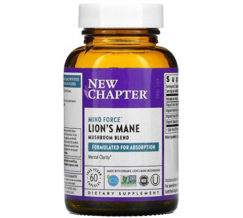 Їжавик гребінчастий New Chapter Lion's Mane 60 вег капс