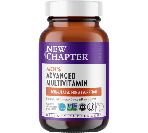 Щоденні вітаміни для чоловіків New Chapter Men's Advanced Multivitamin 120 вег таб