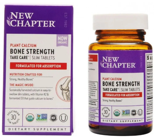 Комплекс для зміцнення кісток та зубів New Chapter Bone Strength Take Care 30 тонких таб