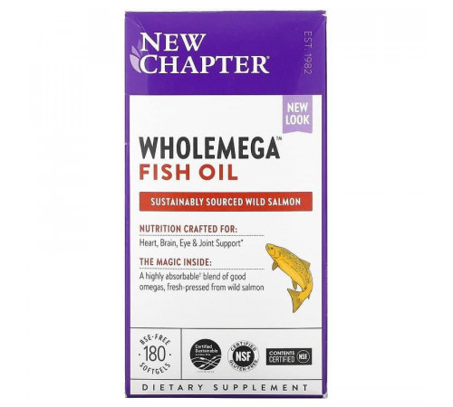 Жир аляскинського лосося New Chapter Alaskan Salmon Oil 1000 мг 180 капсул