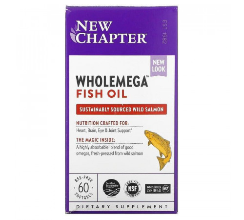 Жир аляскинського лосося New Chapter Alaskan Salmon Oil 1000 мг 60 капсул