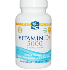 Вітамін Д3 (Холекальциферол) Nordic Naturals Vitamin D3 5000 МЕ 120 гел капс апельсин