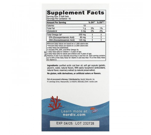 Риб'ячий жир для дітей Nordic Naturals Children's DHA 180 капсул Полуниця