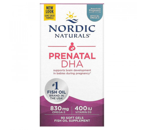 Риб'ячий жир для вагітних Nordic Naturals Prenatal DHA 90 капсул