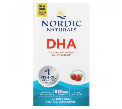 Риб'ячий жир Nordic Naturals DHA 415 мг 90 капсул Полуниця