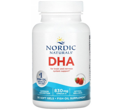 Риб'ячий жир Nordic Naturals DHA 415 мг 90 капсул Полуниця