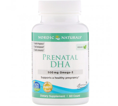 Риб'ячий жир для вагітних Nordic Naturals Prenatal DHA 500 мг 60 капс