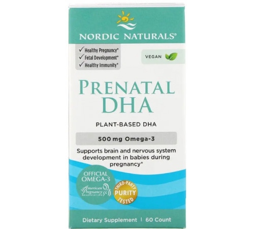 Риб'ячий жир для вагітних Nordic Naturals Prenatal DHA 500 мг 60 капс