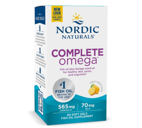 Омега 3 6 9 Nordic Naturals Complete Omega 1000 мг 60 капсул Лимон