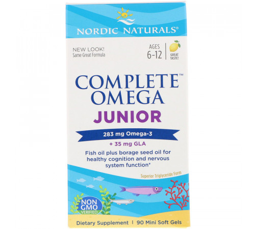 Риб'ячий жир для підлітків Nordic Naturals Complete Omega Junior 90 капсул Лимон
