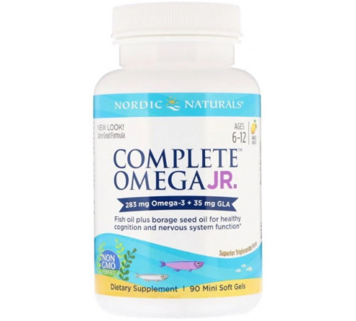 Риб'ячий жир для підлітків Nordic Naturals Complete Omega Junior 90 капсул Лимон