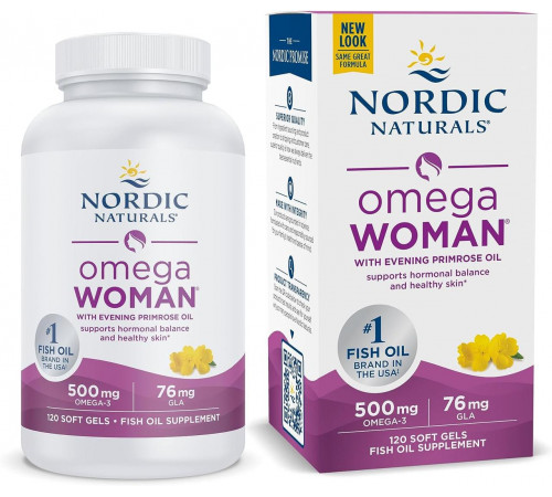 Омега-3 для женщин и вечерняя примула  Nordic Naturals Omega With Evening Primrose 830 мг 120 капс лимон