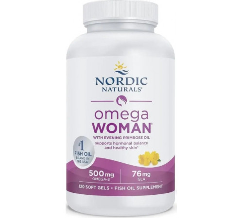 Омега-3 для женщин и вечерняя примула  Nordic Naturals Omega With Evening Primrose 830 мг 120 капс лимон
