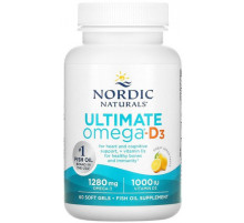 Рыбий жир + Д3 Nordic Naturals Ultimate Omega-D3 1000 мг 60 капсул Лимон