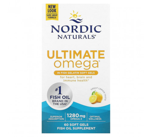 Омега-3 (риб'ячого жиру) Nordic Naturals Ultimate Omega 640 мг 60 гел капс лимон