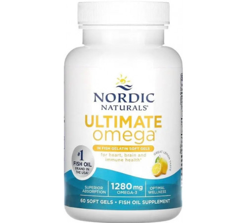 Омега-3 (риб'ячого жиру) Nordic Naturals Ultimate Omega 640 мг 60 гел капс лимон