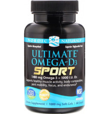 Омега 3 + Д3 Nordic Naturals Omega-D3 sport 60 капс