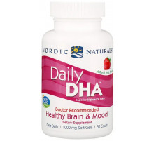 Рыбий жир со вкусом клубники Nordic Naturals Daily DHA 1000 мг 30 капсул