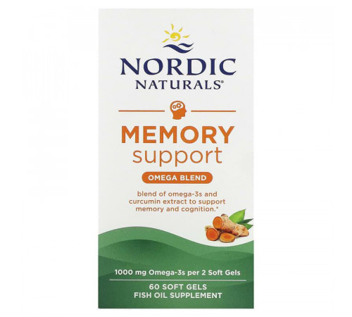 Омега з куркуміном для пам'яті  Nordic Naturals Memory Support Omega Blend 500 мг 60 капс