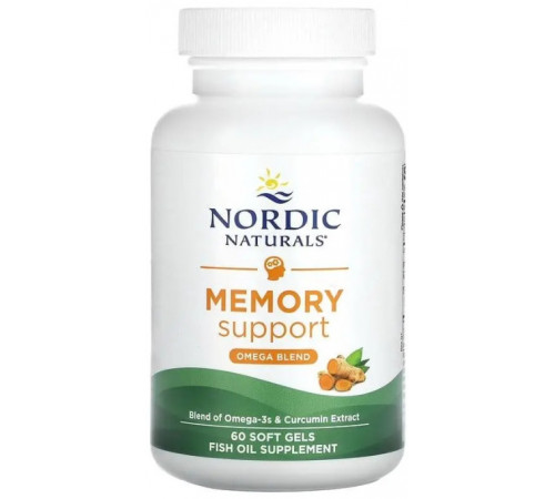 Омега з куркуміном для пам'яті  Nordic Naturals Memory Support Omega Blend 500 мг 60 капс