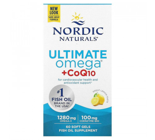 Омега-3 + коэнзим Q10 Nordic Naturals Omega + CoQ10 640 мг 60 капсул Лимон