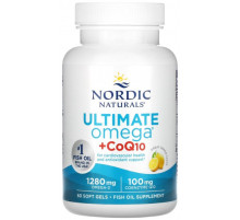 Омега-3 + коэнзим Q10 Nordic Naturals Omega + CoQ10 640 мг 60 капсул Лимон