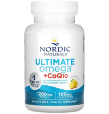 Омега-3 + коензим Q10 Nordic Naturals Omega + CoQ10 640 мг 60 капсул Лимон